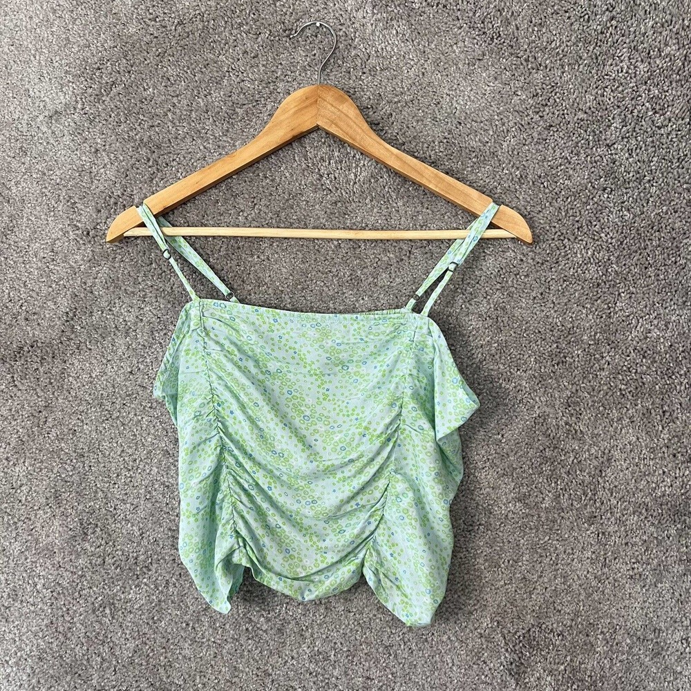 Nordstrom BP Cami Top Womens Medium Green Floral Sleeveless Scoop Neck